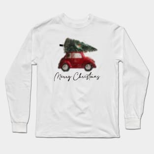 Retro Christmas Truck Long Sleeve T-Shirt